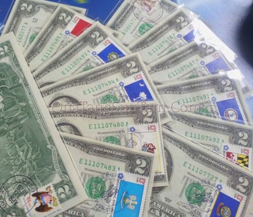2 usd 1976 dán tem Mỹ