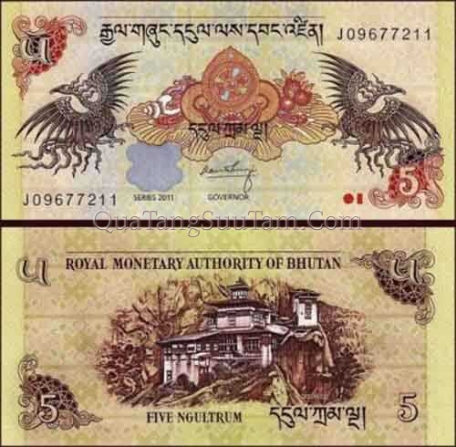 BHUTAN 5 NGULTRUM 2011 UNC