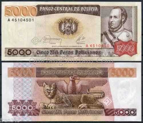BOLIVIA 5000 Pesos bolivianos 1984 UNC