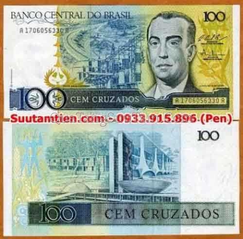 BRAZIL 100 CRUZADOS 1986 _35k